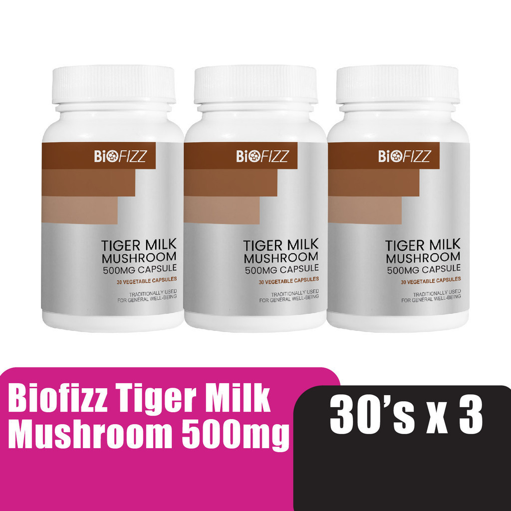 BIOFIZZ Tiger Milk Mushroom Capsule 500mg 30'S x 3 Tiger Mushroom