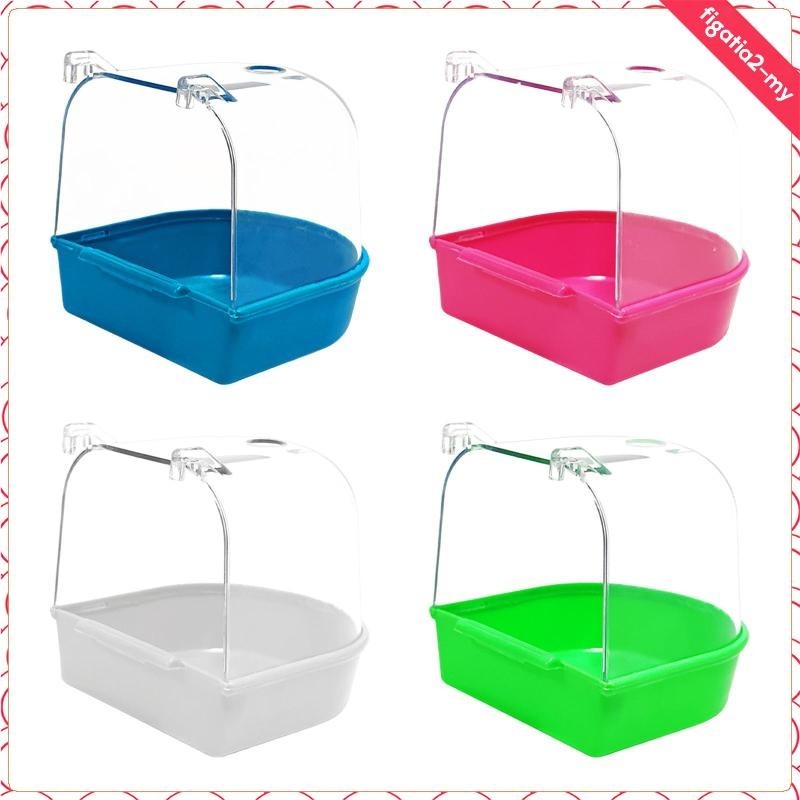 [FigatiabaMY] Bird Bath Box Bird Bath Parrot Hanging Bathtub for Budgie ...