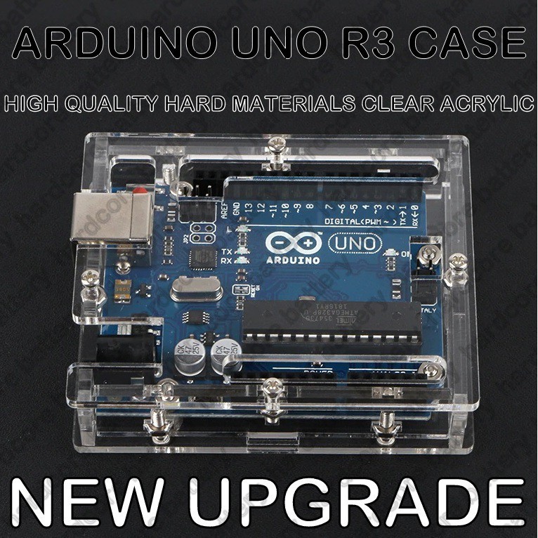 NEW Arduino Uno R3 Case Transparent Acrylic Protection Box Clear Cover ...
