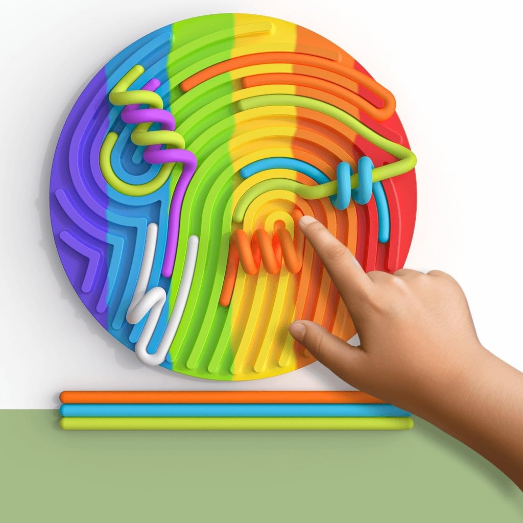 Sensory Activity Board, 2 in 1 Letter Puzzle, Double-Sided Silicone ...