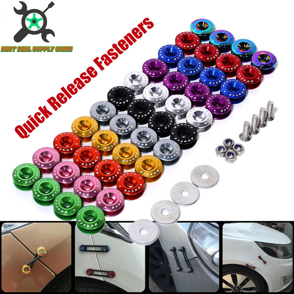 Car Bumper Quick Release Fasteners Kit for Front/Rear Bumper Hatch