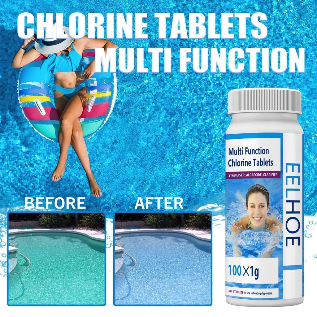 Eelhoe Swimming Pool Effervescent Chlorine Tablets Water Cleaning