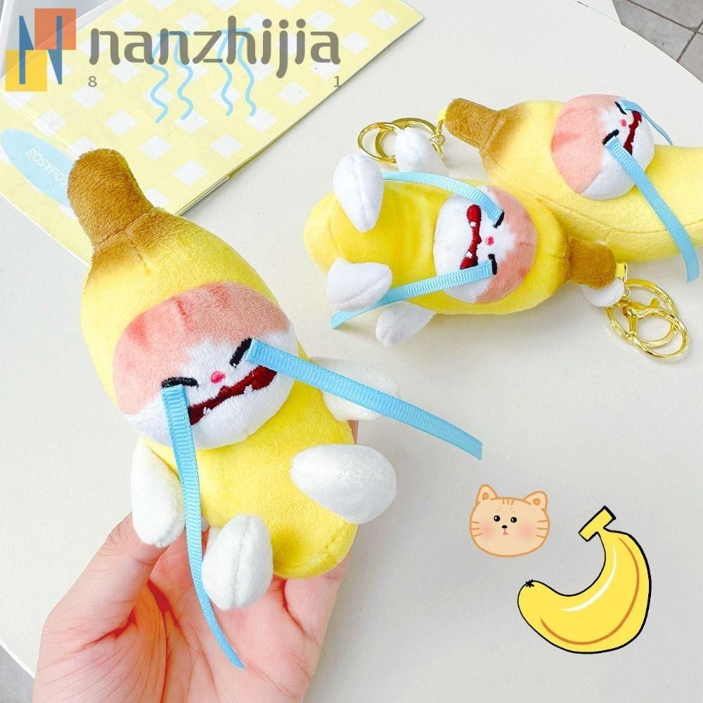 Nanzhijia Banana Cat Doll Pendant Plush Banana Cat Doll Crying Banana Cat Keychain Cute Sad