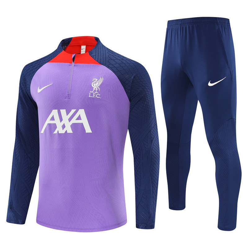 Newhot 23 24 Liverpool Purple Drill Men’s Training Suit Wear Sports 