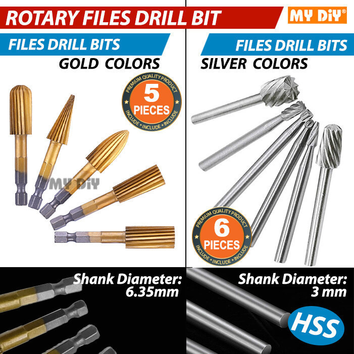 MYDIYSDNBHD HSS ROTARY BURR RASP FILE DRILL BIT SET ROTARY WOOD FILE