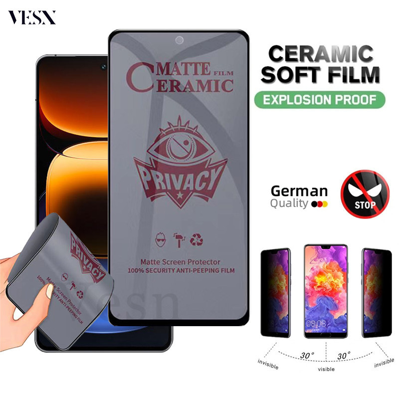 Anti Spy Privacy Ceramic Glass Screen Protector Film For VIVO iQOO 12 ...