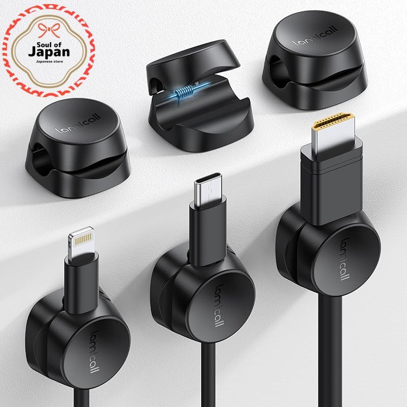 【Set of 6】Spring-type Cable Holder Lamicall Fastening: Thick Cable Clip ...