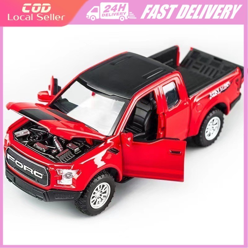 1:36 Ford F-150 Raptor Pickup Truck pull back alloy car model truck ...