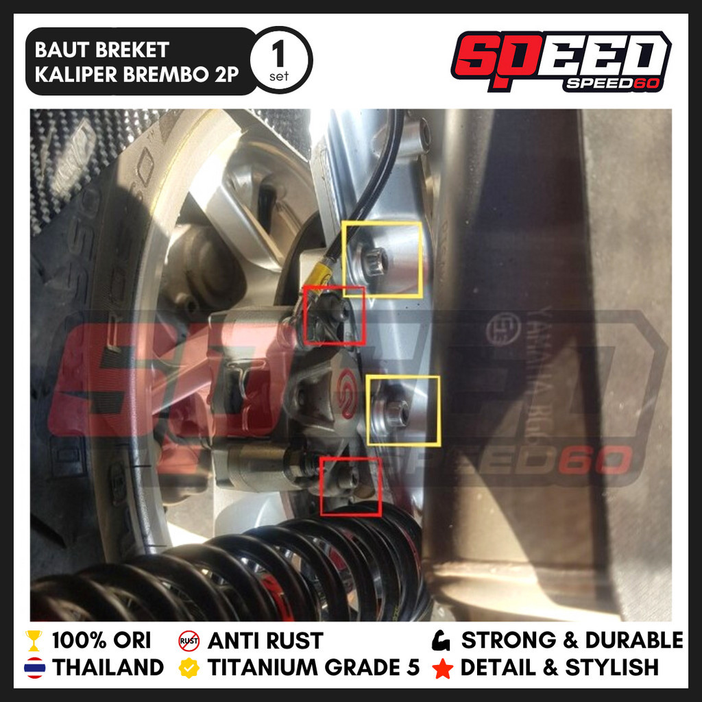 Titanium Brembo Caliper Bolt 2P Xmax Grade 5 King Nut Shopee Malaysia
