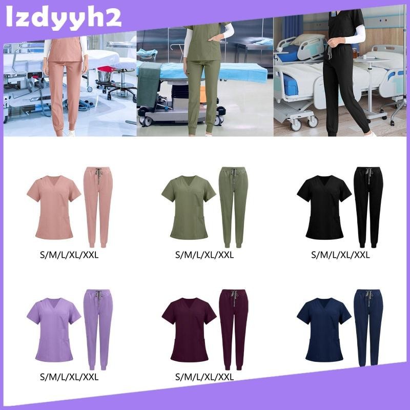 [LzdyyhacMY] Uniform Scrub Set Work Suit Nurse Top Pants Work Clothes