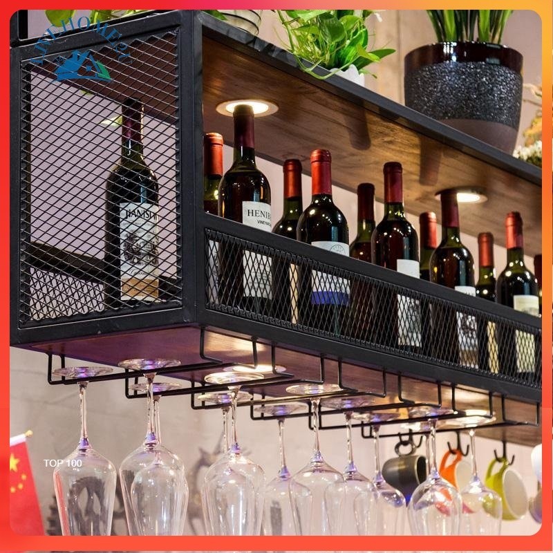 Bar Counter Wine Glass Rack Inverted Wine Glass Rack Wall-mounted ...
