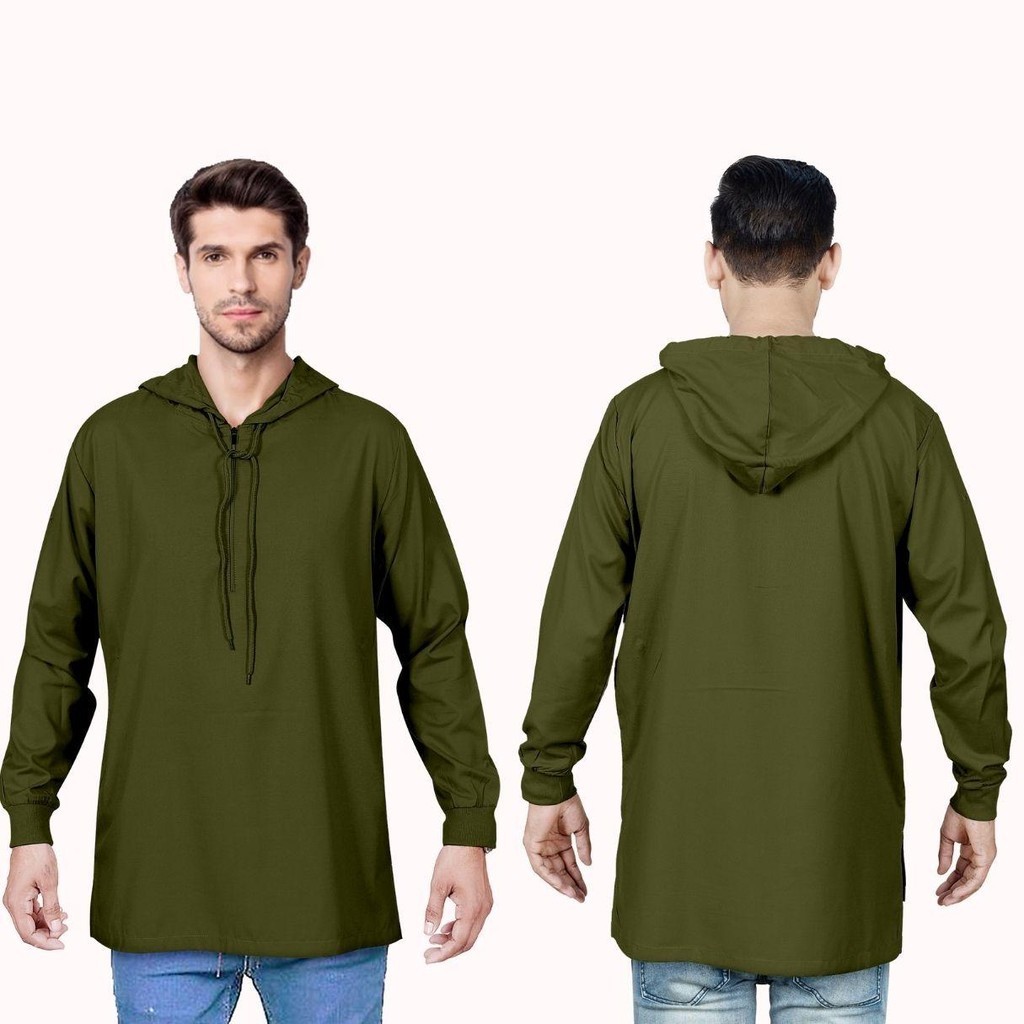 Kurta Hoodie Viral Men Kutra with Hoodie Men Shirt with Hoodie Shirt Shopee Malaysia