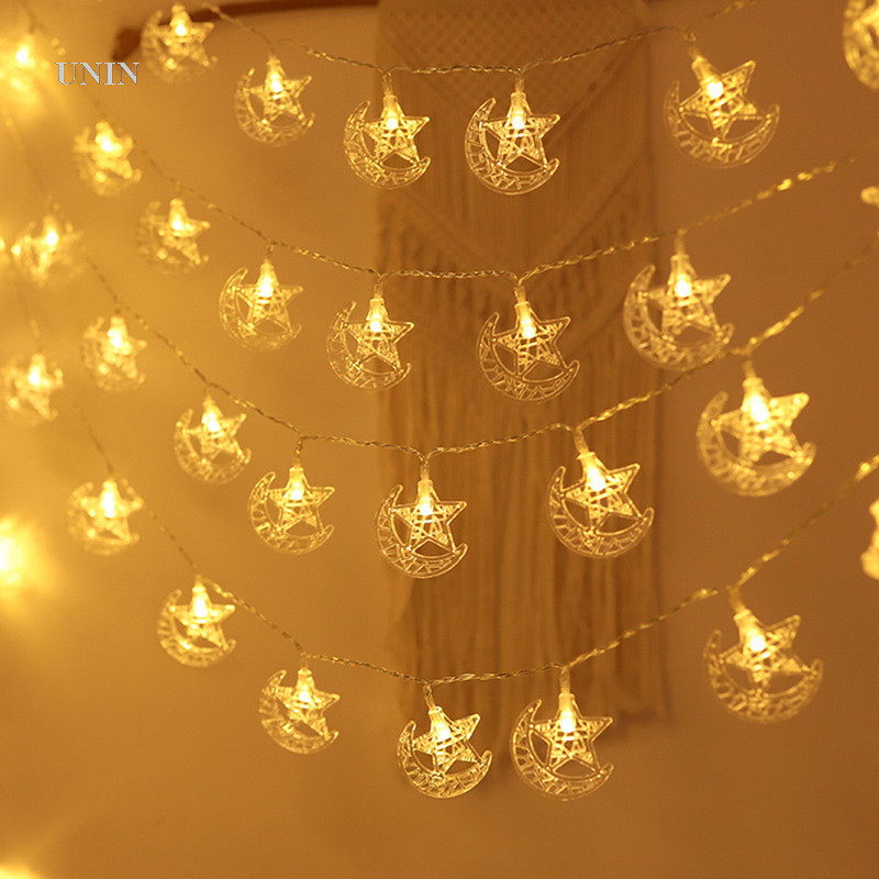 UNT 1.8M 10 LED Moon Star Design Ramadan String Lights Led Eid String ...