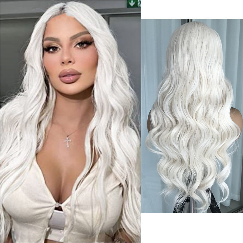 White Long Straight Synthetic Wigs for Women Cosplay Party Fake Hair with Bangs White Wig High Temperature Fiber For Women Men Heat Resistant Shopee Malaysia