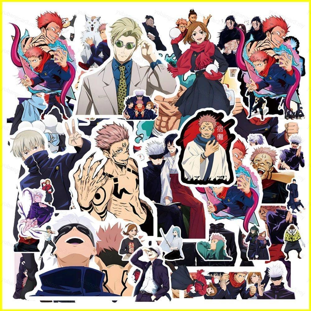 Yb3 50pcs Set Jujutsu Kaisen Itadori Yuji Satoru Gojo Graffiti Stickers Decorate Phone Case