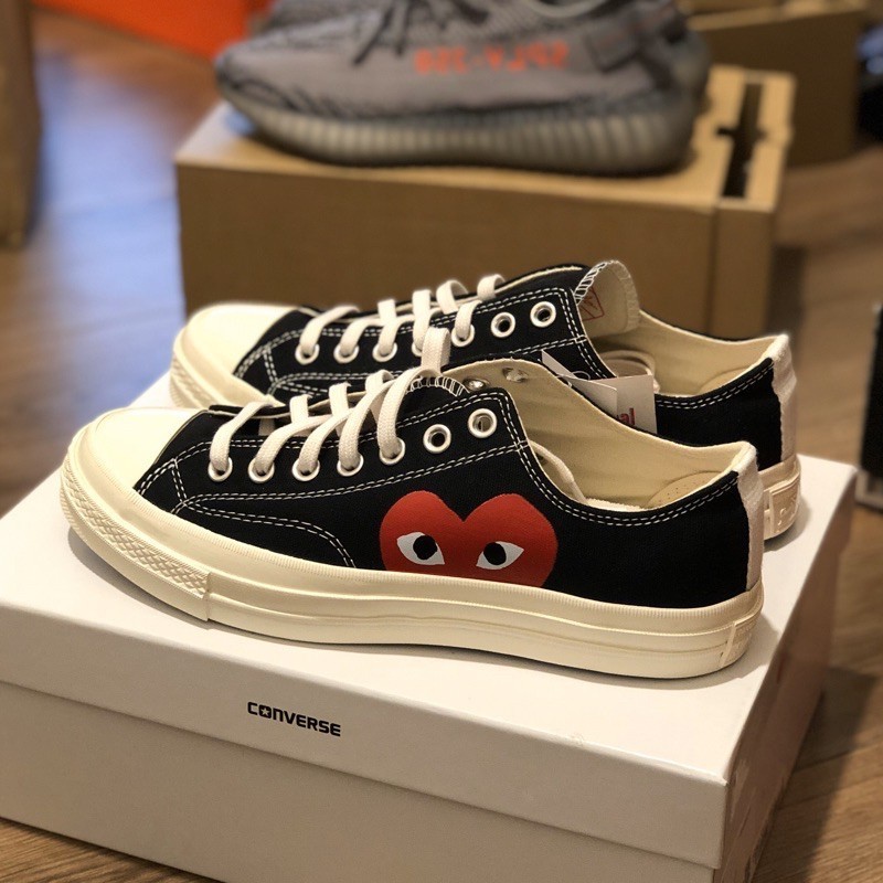 Cdg Play X converse 1970s Rei Kawakubo Black White Gray White White ...