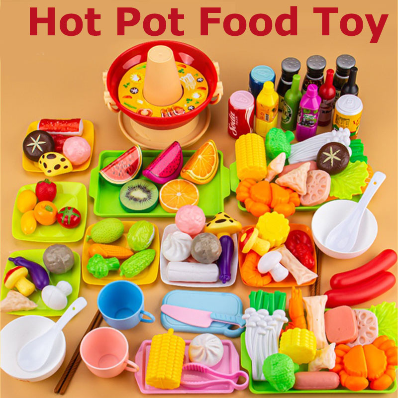 Cooking Toy Hot Pot Food Toy Set Kids Pretend Play Set Kitchen Playset ...