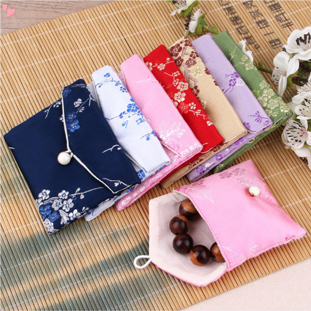14 Pcs Jewelry Silk Pouches 14 Colors Chinese Silk Brocade Coin Purse Embroidered Bag Embroidered Bags For Coins Jewelry Storaging 4 5x4 5