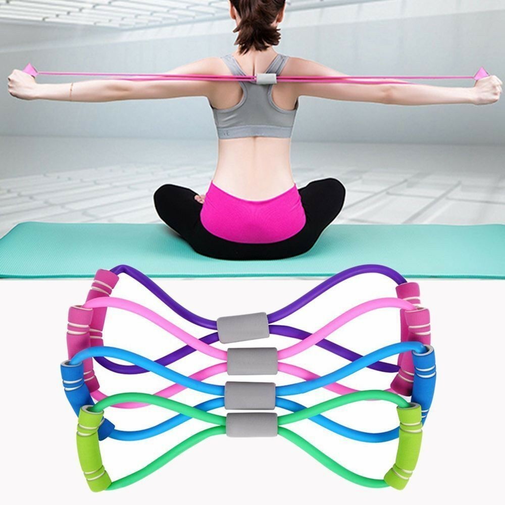 Random Elastic Tension Rope Gym Sport Rubber Loop Pull Rope Exercise ...