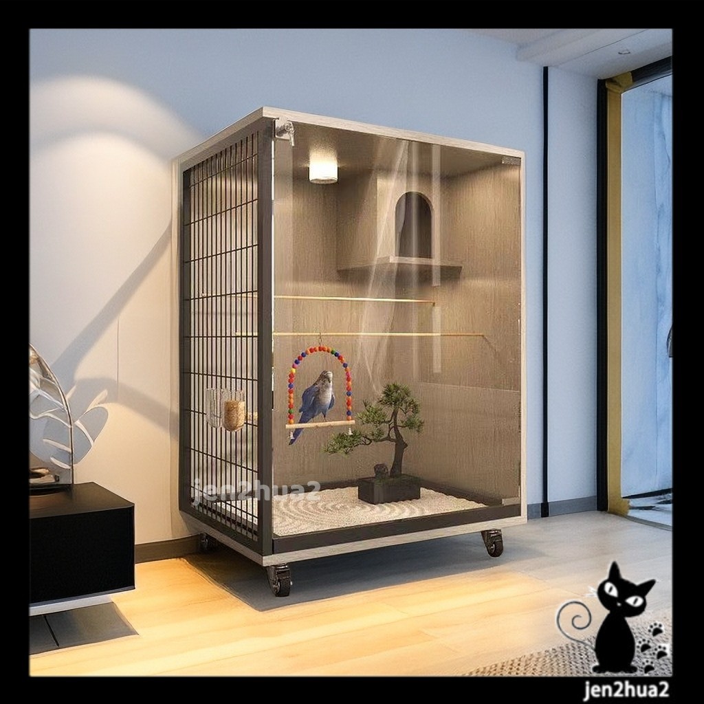 Photo inspiration: Gallery Detail: Bird House Bird Villa Parrot Solid Wood Bird Cage Large