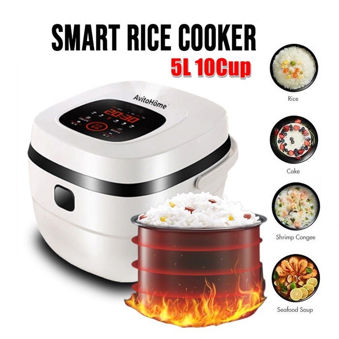 Multifunction Rice Cooker 5L | Electric Digital Touch Screen Non-stick ...