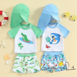 Rash Guard Set for Boys Swim Shorts with Short Sleeve Tops 2Pcs Outfit  Beachwear