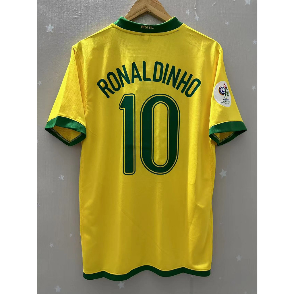 2006 Brazil RONALDINHO Top Quality Home Retro Soccer Jersey custom T ...