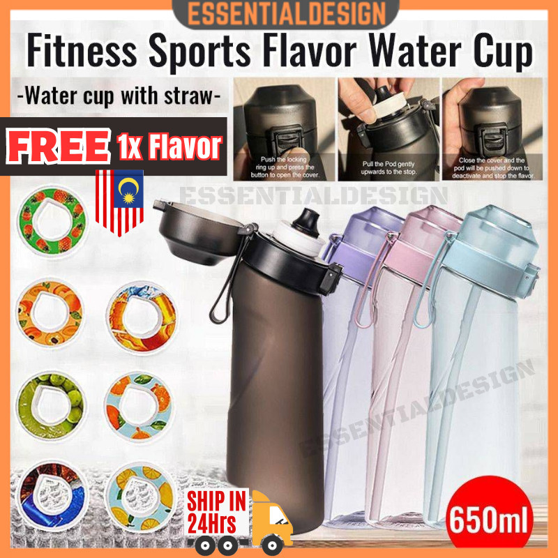 FREE FLAVOR 650ML Fruit Flavour Fragrance Water Bottle Straw Cup BPA ...