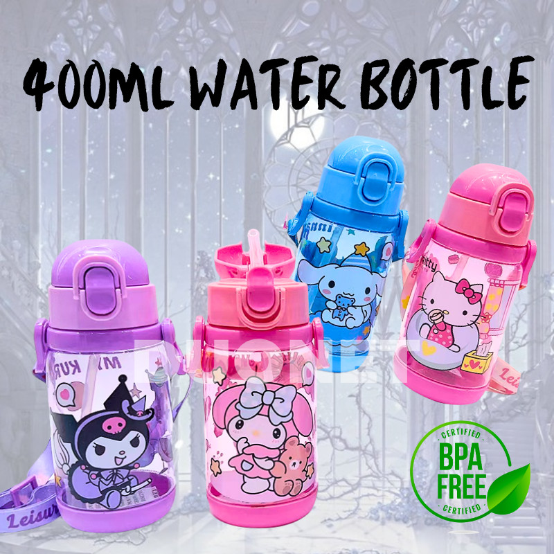 DUONET 400ML Water Bottle Kids Cartoon Kuromi Kitty Melody Drinking ...