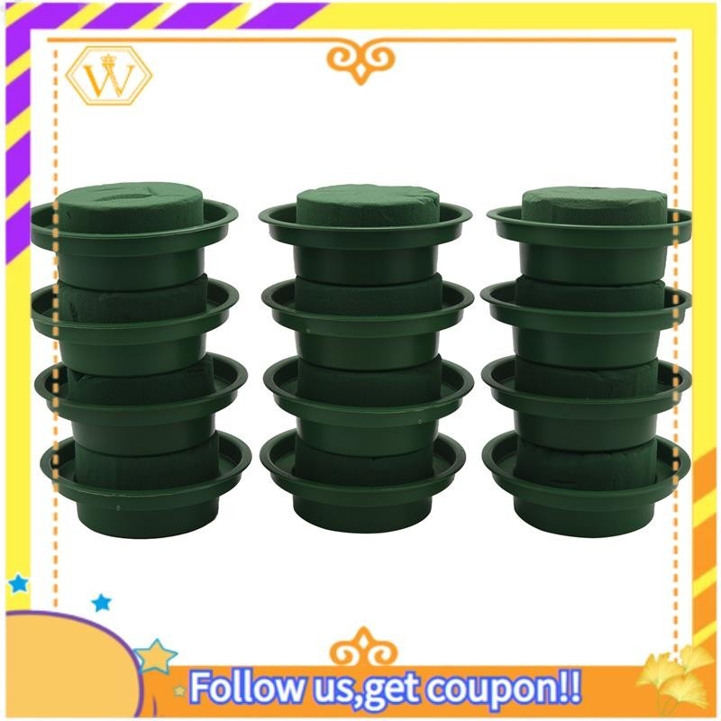 【w】diy Flower Arrangement Kit Green Round Wet Floral Foam Wedding