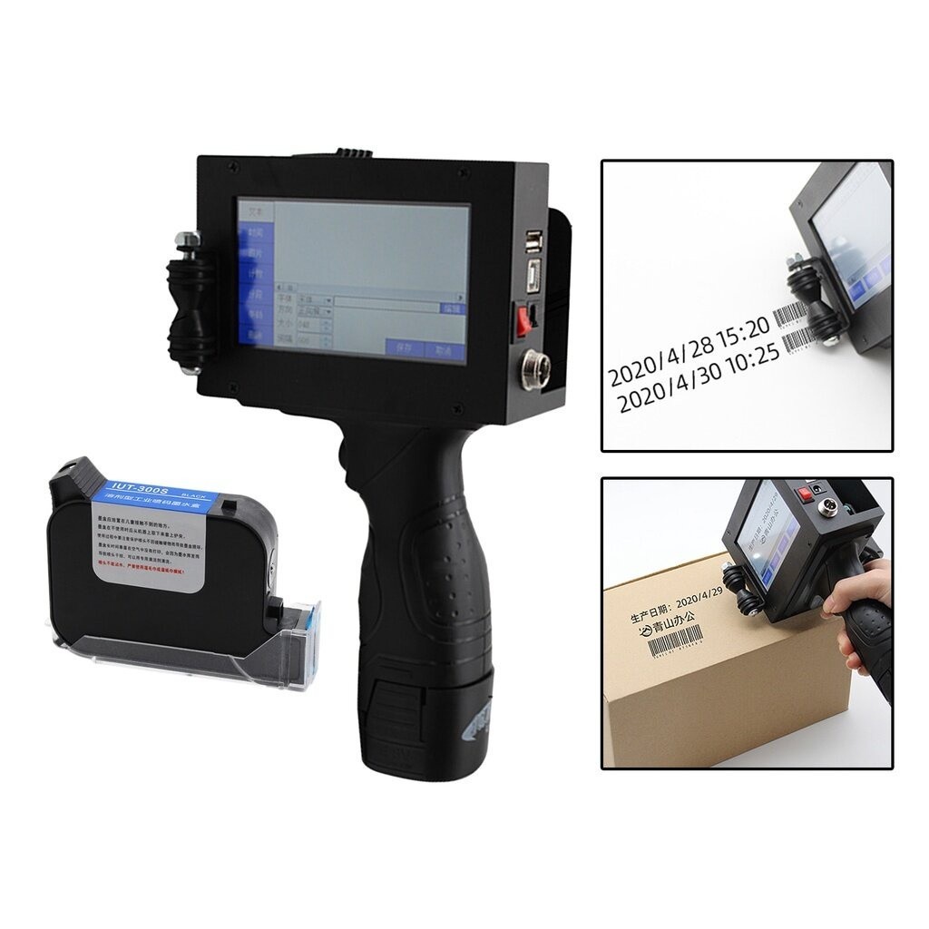 Hand-held Inkjet Printer Date Time Coder Code Logo Label Maker on Galss ...