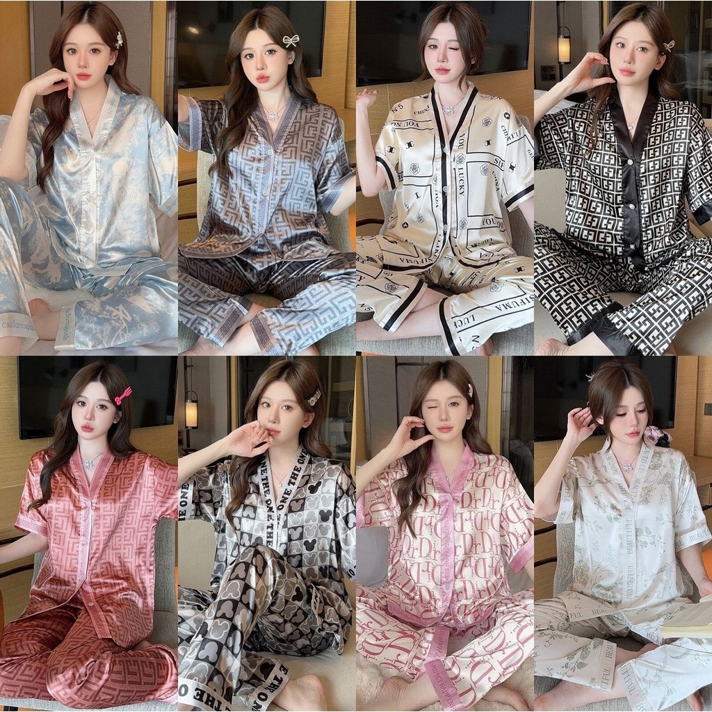 Ready stock baju tidur perempuan viral Ready stock Ice Silk Pajamas New ...