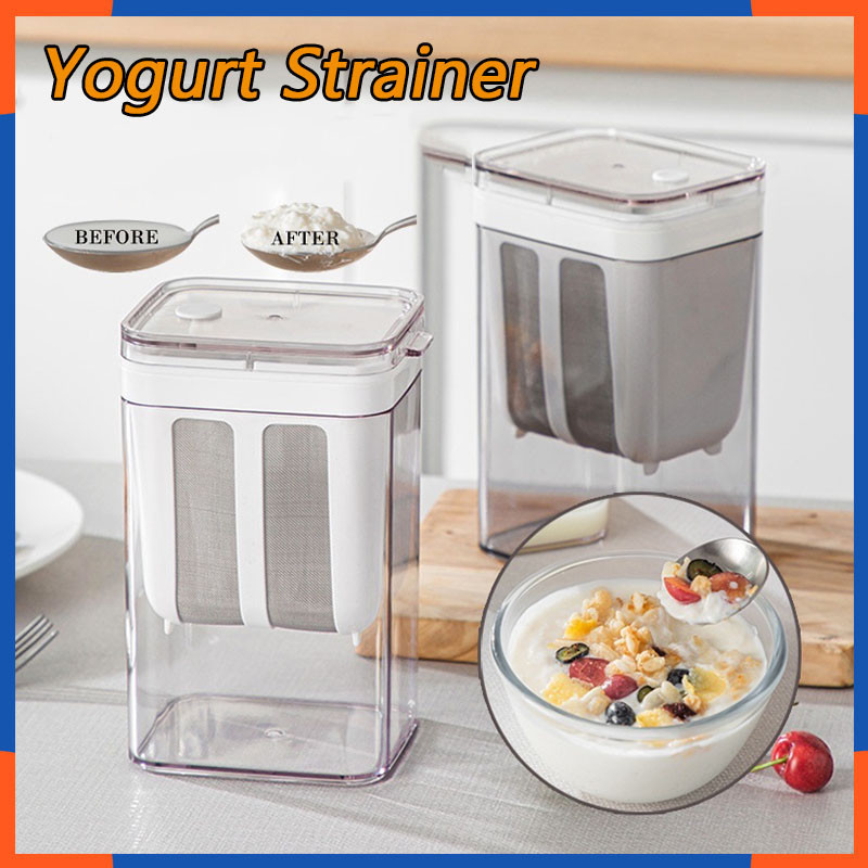 Yogurt Strainer & Nut Milk Maker – 1100ml BPA-Free Filter With Fine 304 Steel Mesh & Leakproof Lid