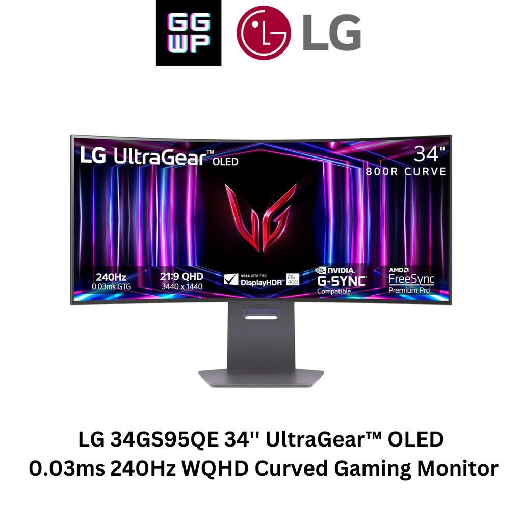 LG 34GS95QE 34'' UltraGear OLED Curved Gaming Monitor WQHD With 240Hz ...