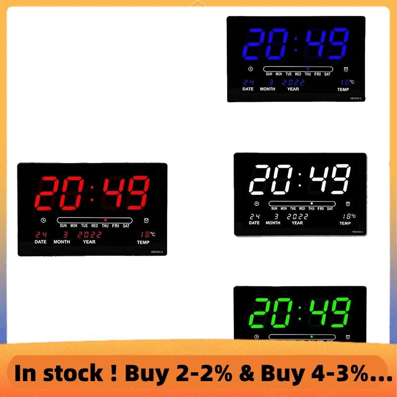 LED Perpetual Calendar Electronic Clock Digital Wall Clock Alarm ...