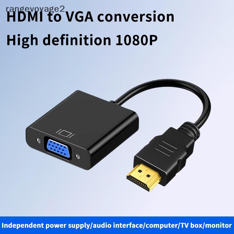 HDMI Male to VGA Female Converter Box Adapter with Audio Cable – Black