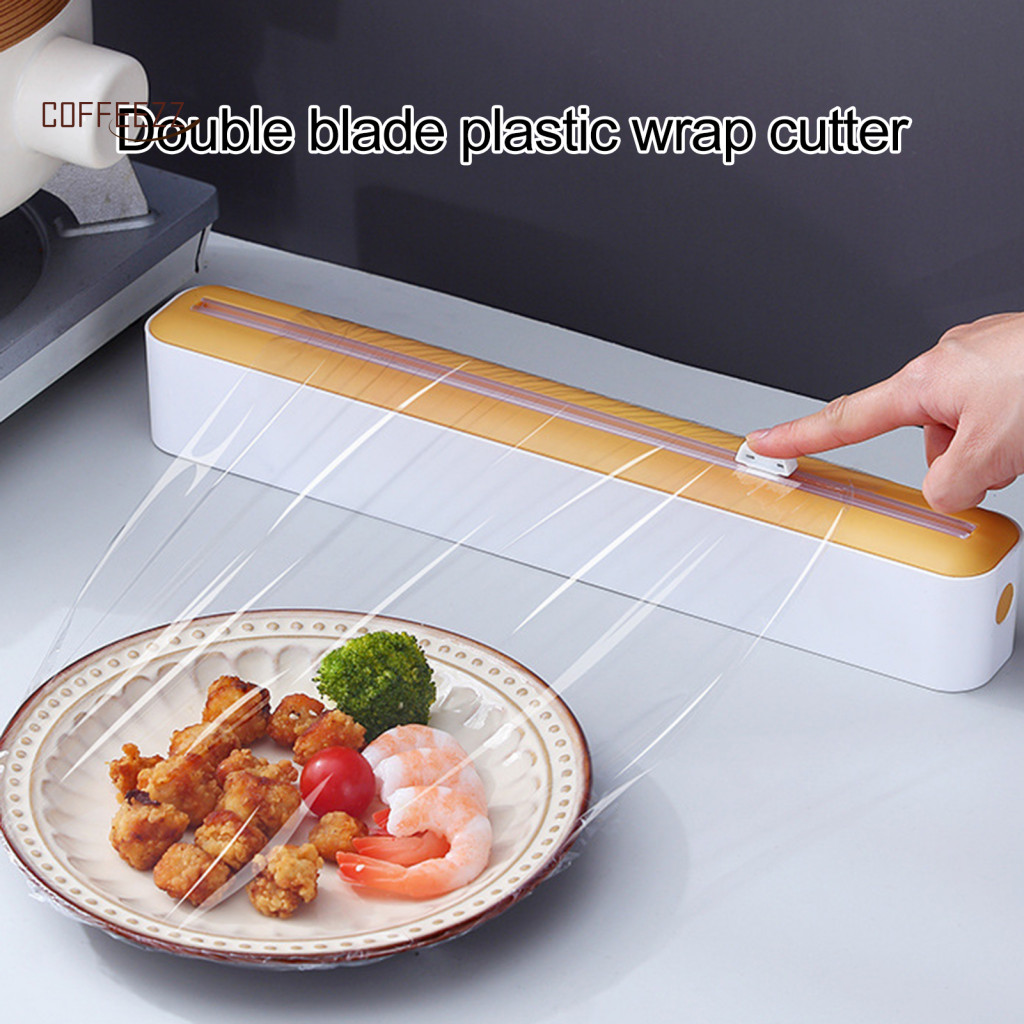 Plastic Wrap Cutter with Slide Cutter Adjustable Plastic Wrap Dispenser ...