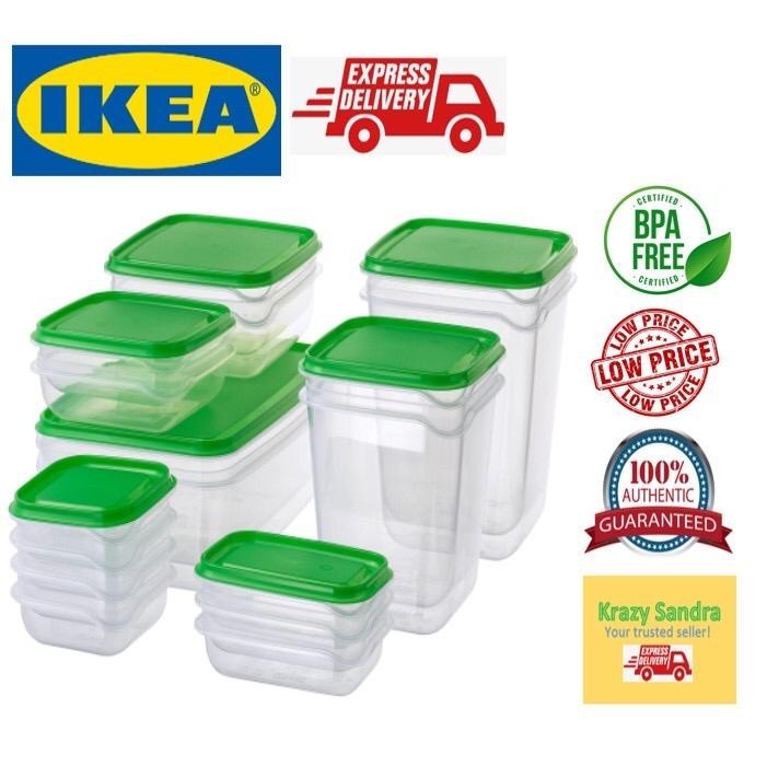 Tupperware 17pcs Food container/transparent/green Container/Bekas ...