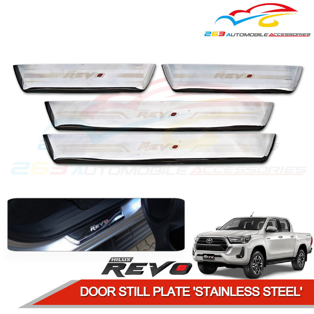 TOYOTA HILUX REVO ROCCO 20162022 DOOR SILL PLATE (STAINLESS STEEL) '4
