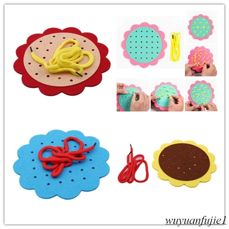 Non-woven Threading Perforation Wearing Laces Teaching Aids Handmade ...