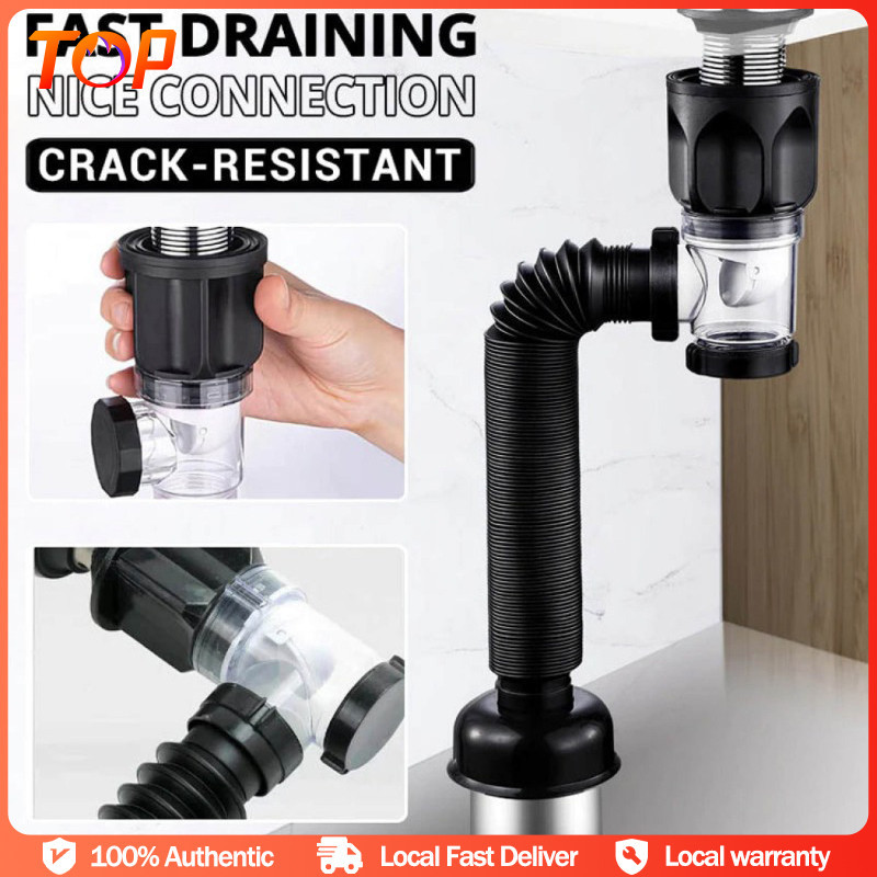 Universal Sink Drain Pipe Retractable Deodorant Sewer Drainage Water ...