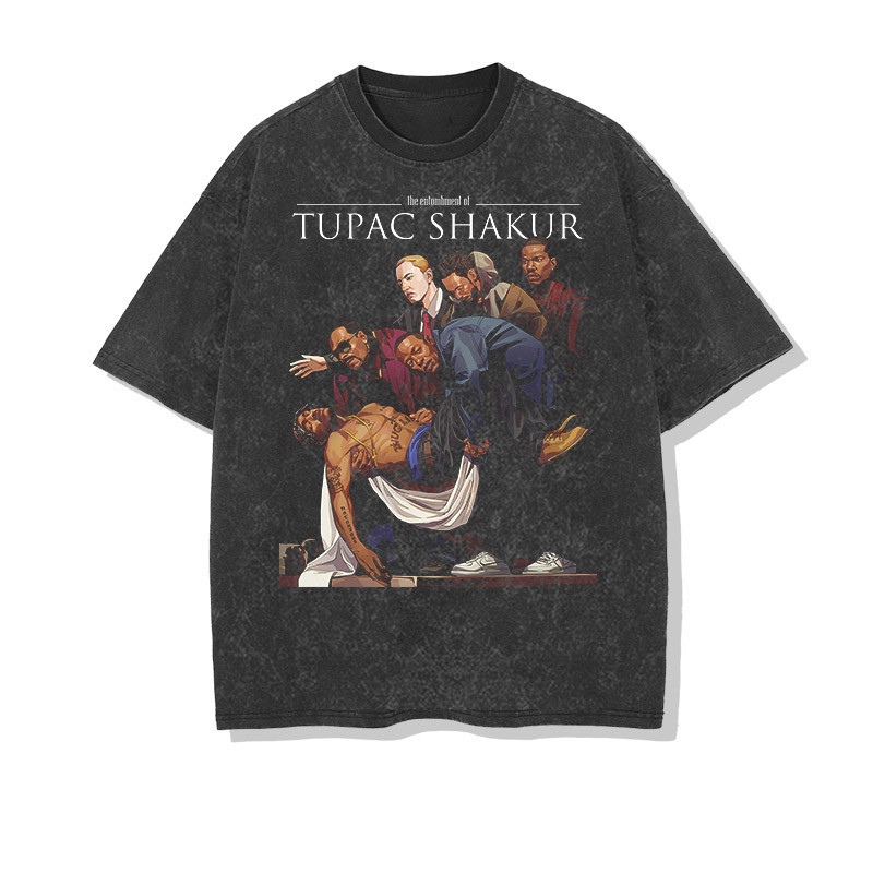 T-shirt Homme 2pac Hip Hop Gris Moyen - Taille M - Coton - Occasion Très Bon état