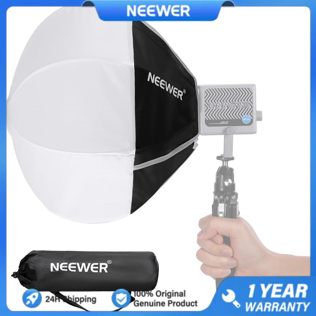 NEEWER 12/30cm Lanterne Softbox avec NEEWER Mount (Pas Bowens Mount),Light Diffuser Omnidirectionnel à Dégagement Rapide à 360°,Mini Softbox avec Diffuseur pour Lampe LED MS60 MS60B MS60C MS150B,NS6L