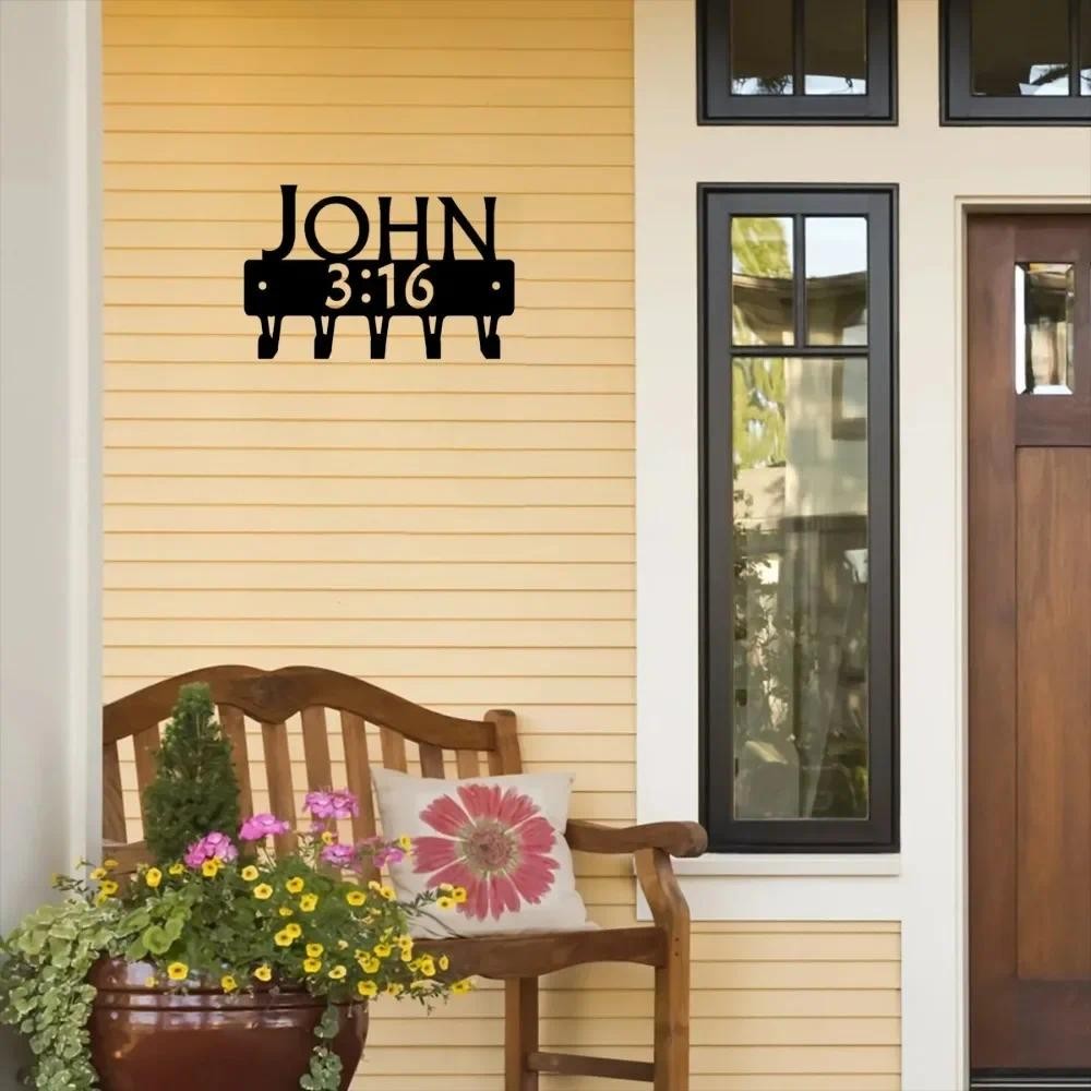 John 3:16 Bible Scripture Christian Key Rack - 6 inch/9 Inch Wide Wall ...