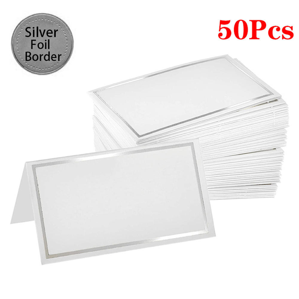 50Pcs Clear Acrylic Table Place Card Wedding Blank Rectangle Seating ...