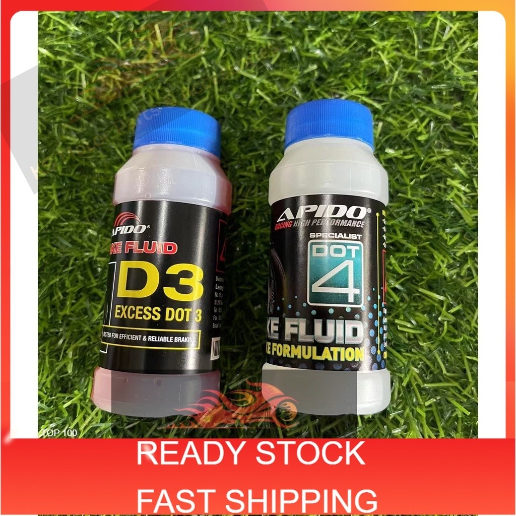 READY STOCK 100% ORIGINAL APIDO HEAVY DUTY BRAKE OIL DOT 4 DOT 3 50ML ...