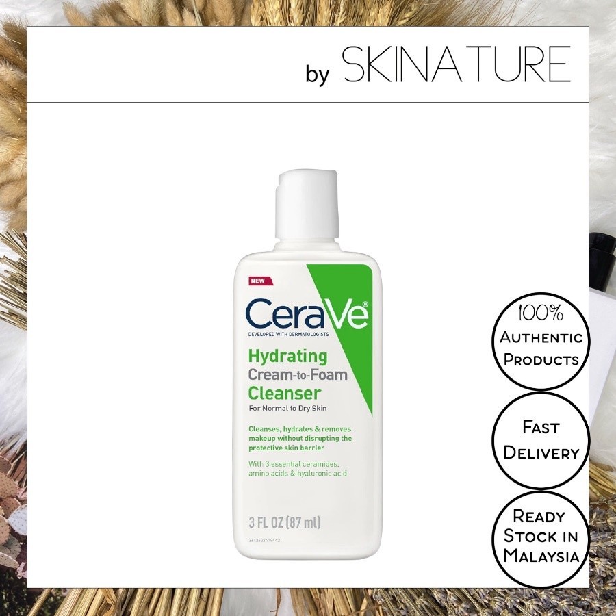 Cerave Hydrating Cream-to-Foam Cleanser Cleanser 87ml | Shopee Malaysia