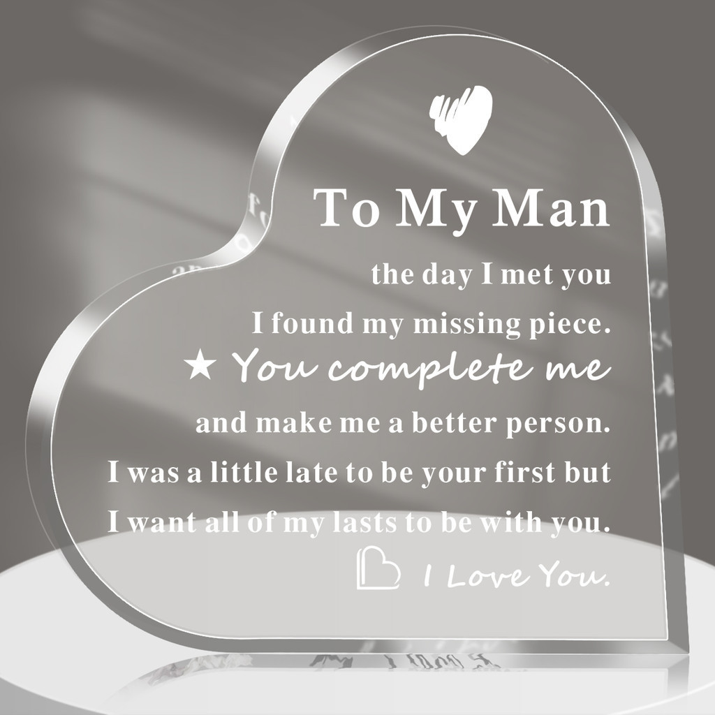 Clear Heart Shaped Acrylic Plaque mother's day gift Desktop Decoration ...