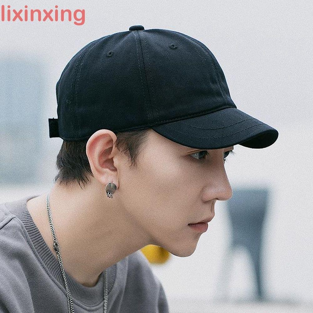 LIXINXING Short Brim Baseball Caps Men Simple Cool Cotton Snapback