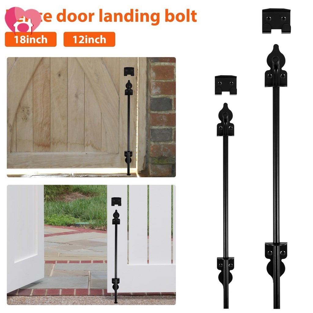 Cane Bolt Gate Drop Rod Kit 18 inch Heavy Duty Iron Gate Ground Latch ...